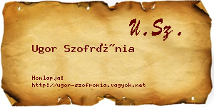 Ugor Szofrónia névjegykártya